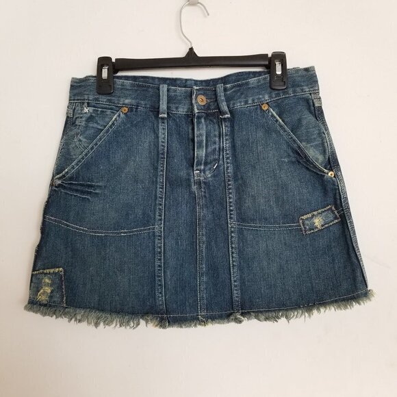 Polo Ralph Lauren Denim Distress Button Fly Skirt - Picture 10 of 10